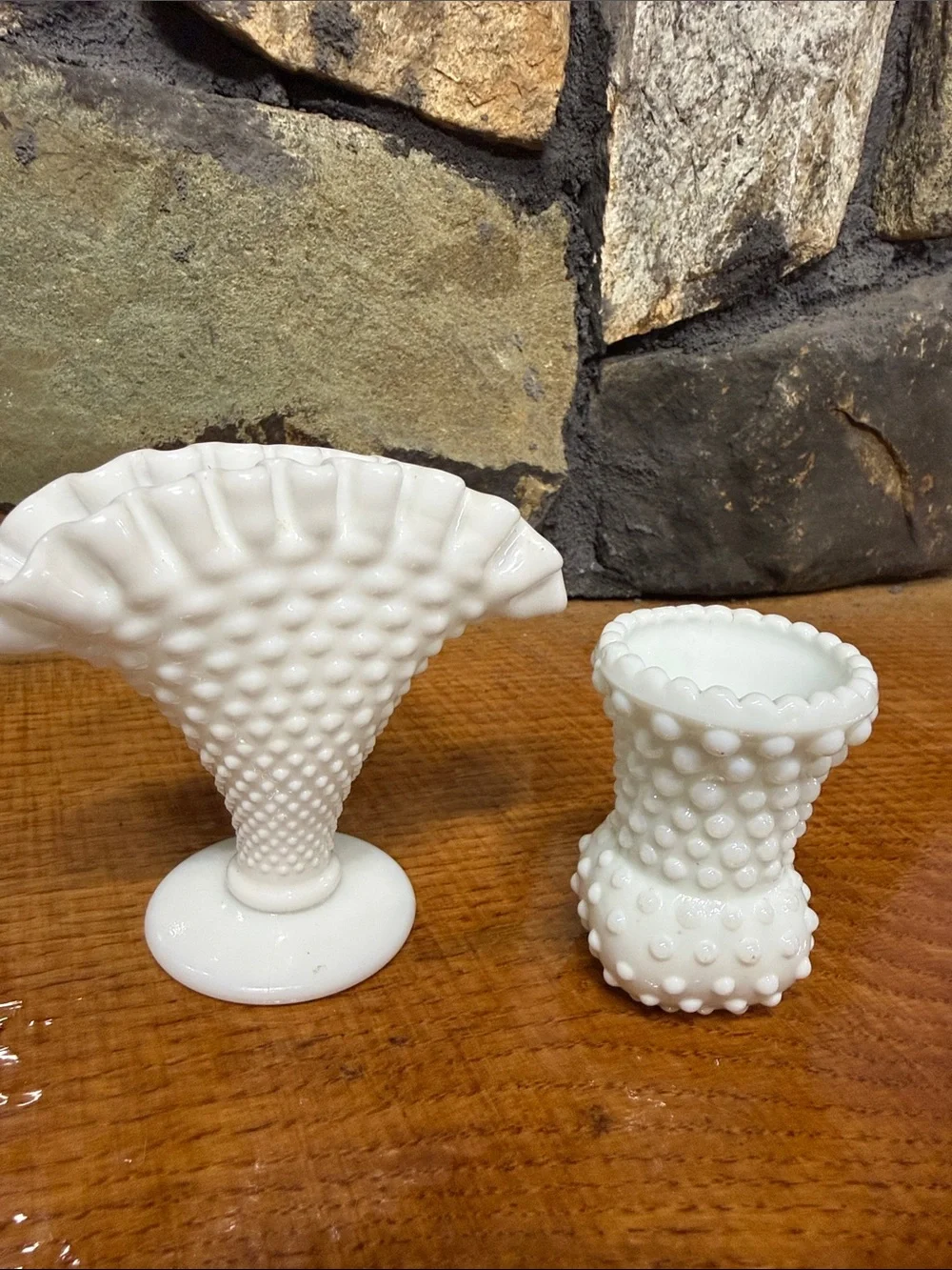 White Hobnail Milk Glass Vase Set - Classic Home Accents